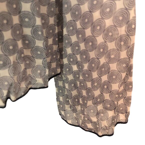 Papaya Blue Medallion Plisse Print Button Front Sheer Blouse Small - Picture 4 of 5